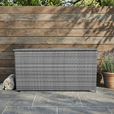 Box Contenitore in Rattan 700L per Cuscini - Grigio