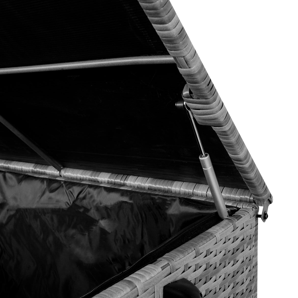 Box Contenitore in Rattan 700L per Cuscini - Grigio