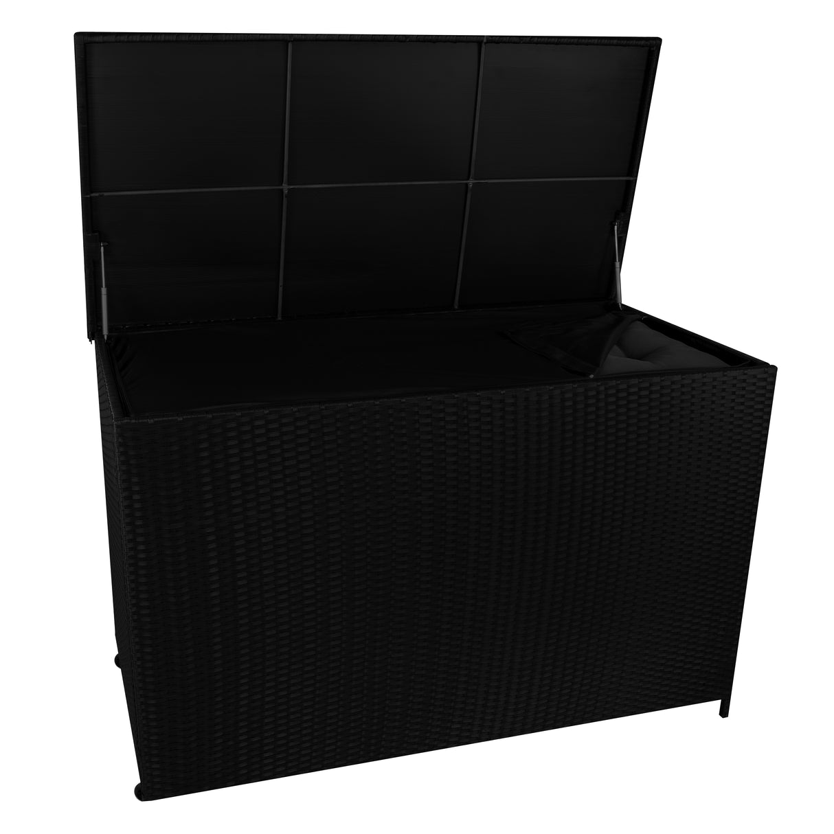 Box Contenitore in Rattan 996L per Cuscini - Nero