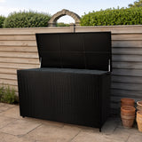 Box Contenitore in Rattan 996L per Cuscini - Nero