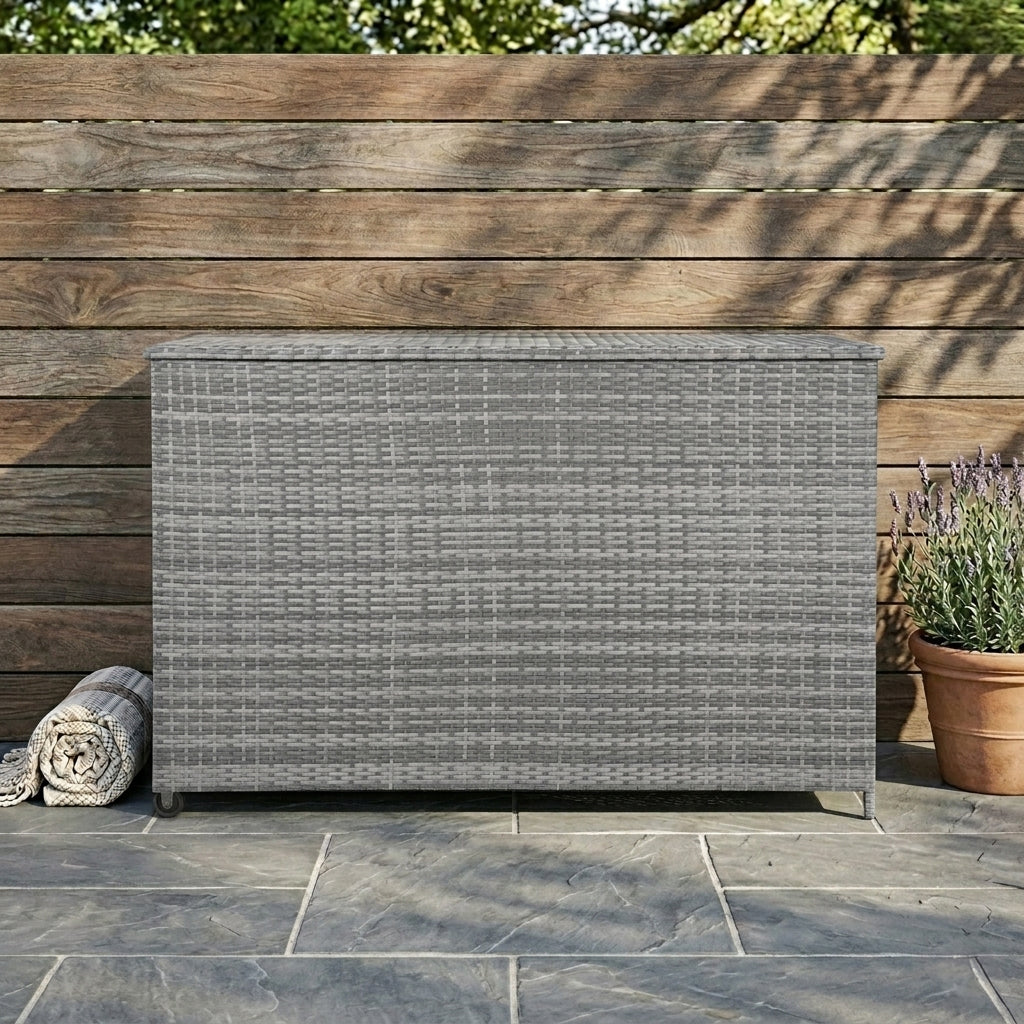 Box Contenitore in Rattan 996L per Cuscini - Grigio