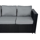 Set Mobili da Giardino in Rattan 8 Posti con Tavolo Firepit – Nero