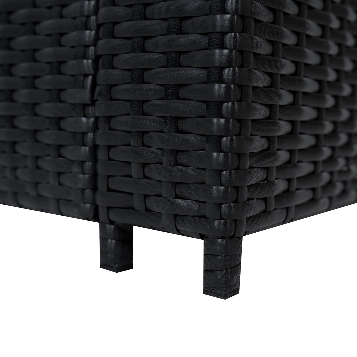 Set Mobili da Giardino in Rattan 8 Posti con Tavolo Firepit – Nero