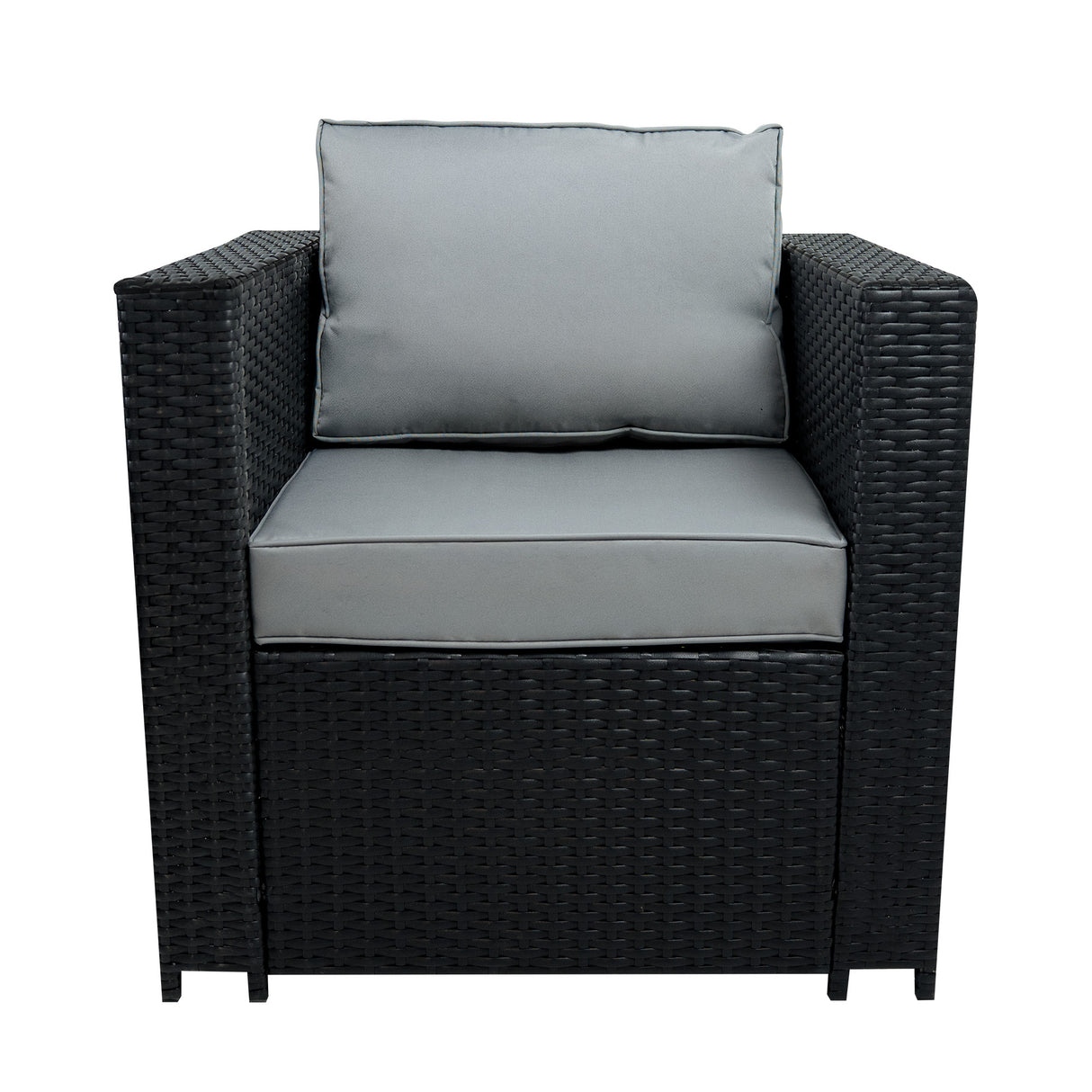 Set Mobili da Giardino in Rattan 8 Posti con Tavolo Firepit – Nero