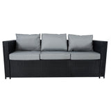 Set Mobili da Giardino in Rattan 8 Posti con Tavolo Firepit – Nero