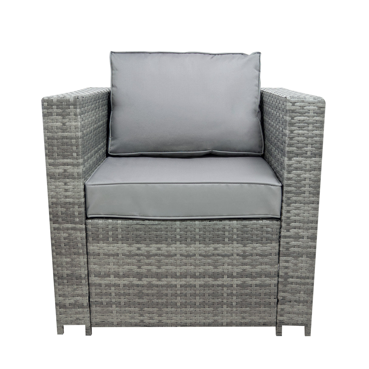 Set Mobili da Giardino in Rattan 8 Posti con Tavolo Firepit – Grigio