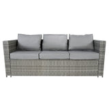 Set Mobili da Giardino in Rattan 8 Posti con Tavolo Firepit – Grigio