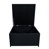 Set Mobili da Giardino in Rattan 11 Posti con Tavolo Firepit – Nero