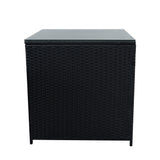 Set Mobili da Giardino in Rattan 11 Posti con Tavolo Firepit – Nero