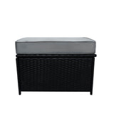 Set Mobili da Giardino in Rattan 11 Posti con Tavolo Firepit – Nero