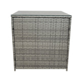 Set Mobili da Giardino in Rattan 11 Posti con Tavolo Firepit – Grigio