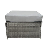 Set Mobili da Giardino in Rattan 11 Posti con Tavolo Firepit – Grigio