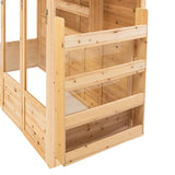 Serra Vittoriana da Giardino in Legno Naturale con Finestre Auto-Ventilate e Ripiani Regolabili