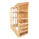 Serra Vittoriana da Giardino in Legno Naturale con Finestre Auto-Ventilate e Ripiani Regolabili