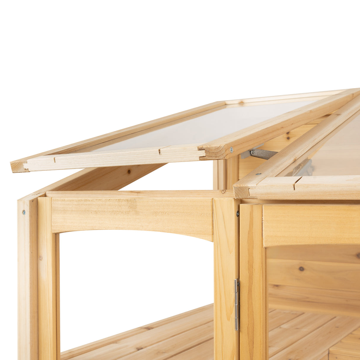 Serra Vittoriana da Giardino in Legno Naturale con Finestre Auto-Ventilate e Ripiani Regolabili