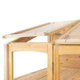 Serra Vittoriana da Giardino in Legno Naturale con Finestre Auto-Ventilate e Ripiani Regolabili
