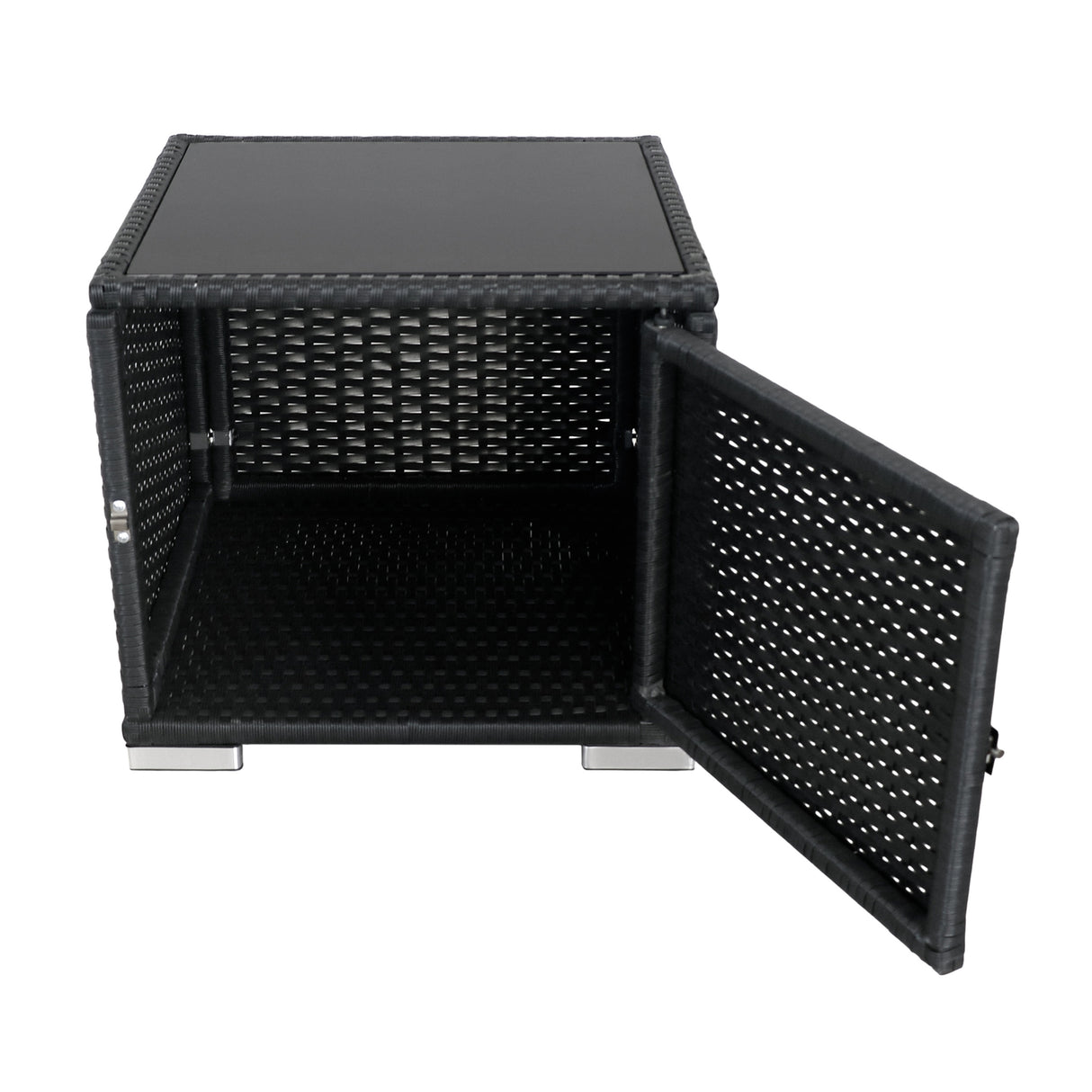 Set Lettini Prendisole in Rattan con Tavolino
