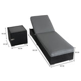 Set Lettini Prendisole in Rattan con Tavolino