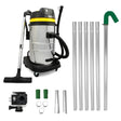 Aspiratore umido/secco da 60L in acciaio inox con accessori, aste in alluminio, telecamera 4K e bocchetta per grondaie