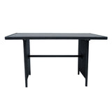 Set Angolare in Rattan 9 Posti con Tavolo in Polywood – Nero con Cuscini Grigi