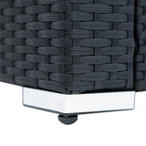 Set Angolare in Rattan 9 Posti con Tavolo in Polywood – Nero con Cuscini Grigi