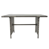 Set Angolare in Rattan 9 Posti con Tavolo in Polywood – Grigio con Cuscini Grigi