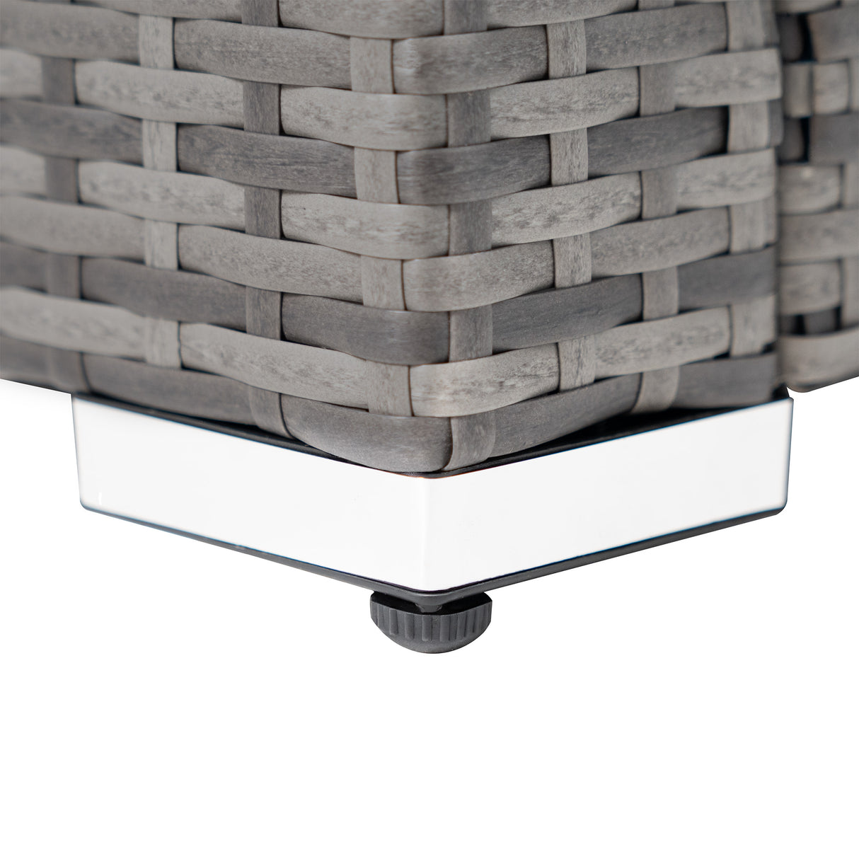 Set Angolare in Rattan 9 Posti con Tavolo in Polywood – Grigio con Cuscini Grigi
