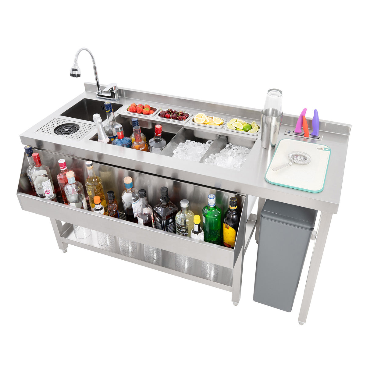 Postazione Bar Cocktail Premium in Acciaio Inox