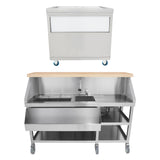 Postazione Bar Cocktail Mobile con Carrello Portaghiaccio 86L