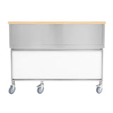 Postazione Bar Cocktail Mobile con Carrello Portaghiaccio 109L