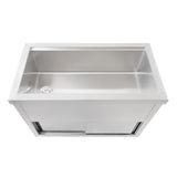 Postazione Bar Cocktail Mobile con Carrello Portaghiaccio 109L