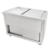 Postazione Bar Cocktail Mobile con Carrello Portaghiaccio 109L