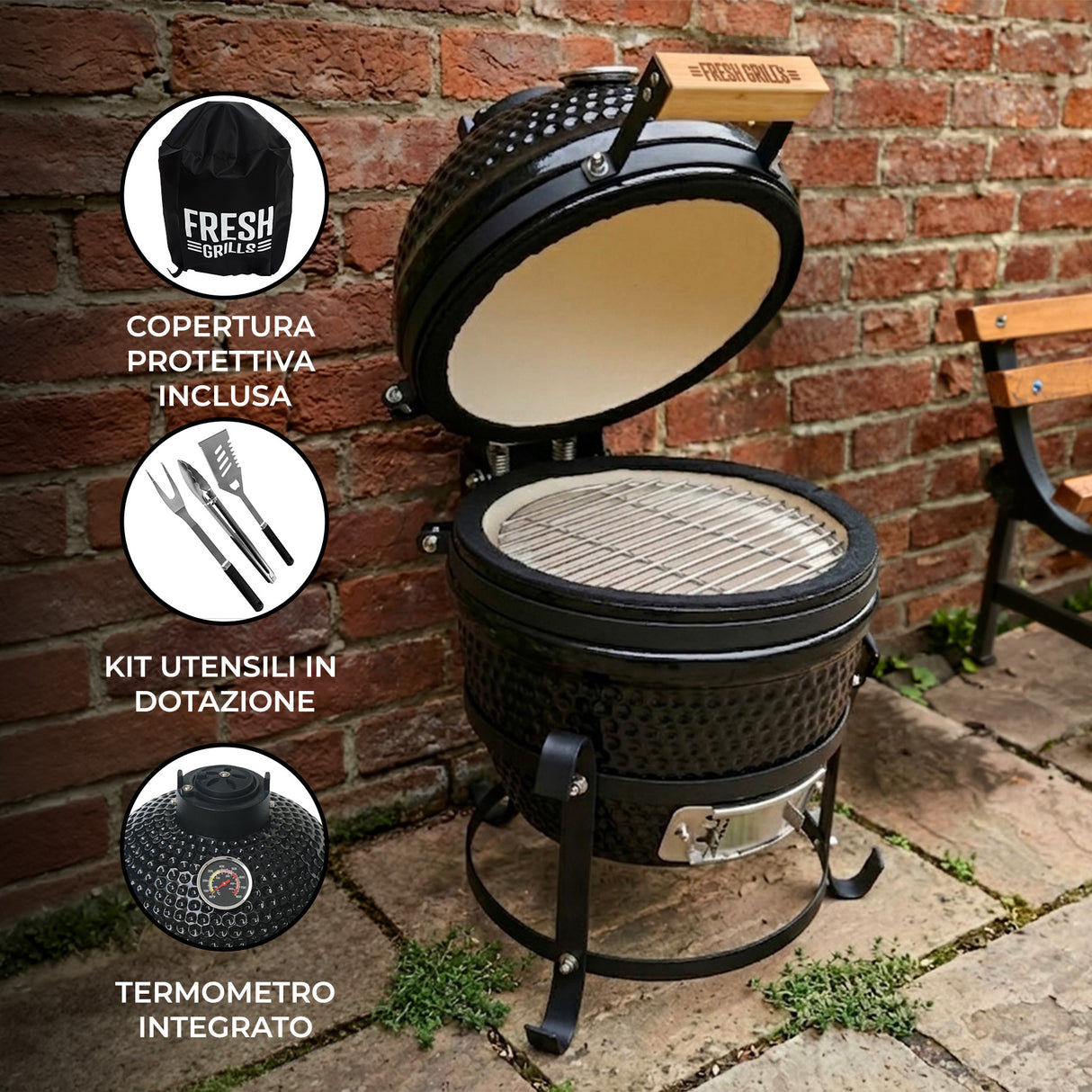 Kamado BBQ Grill – 13” (33 cm)