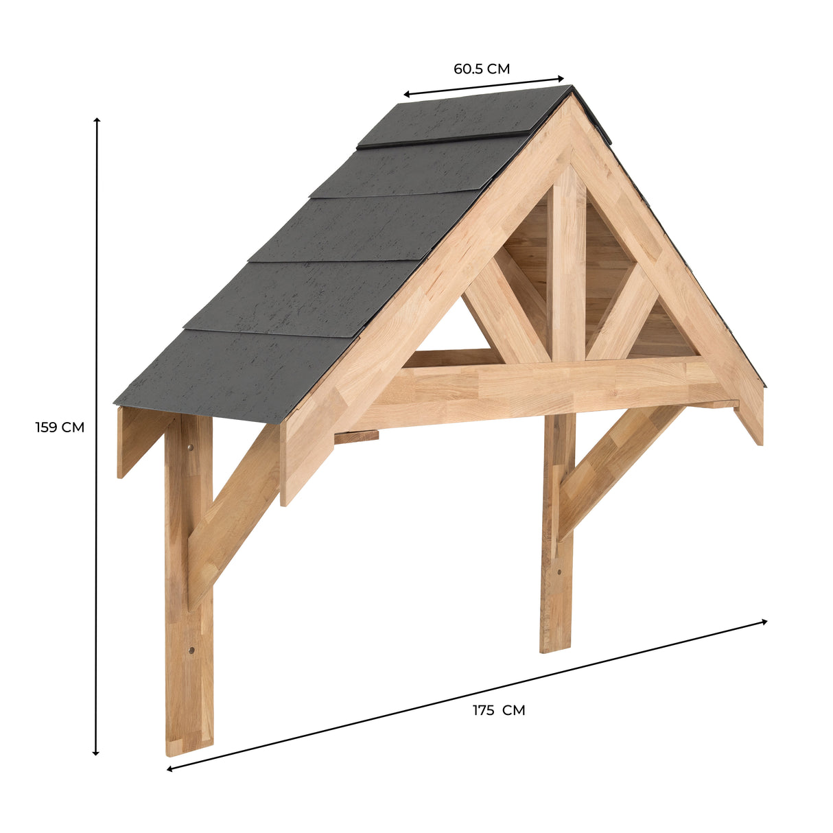 Tettoia Portico Rovere Massello 1250 mm