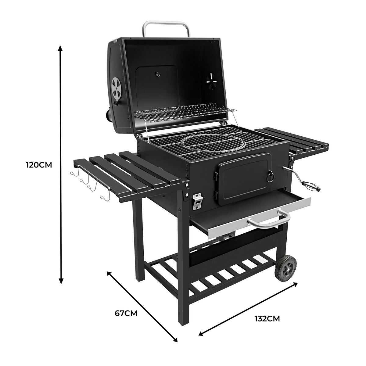 Barbecue BBQ XL a Carbone con Affumicatore - view 5