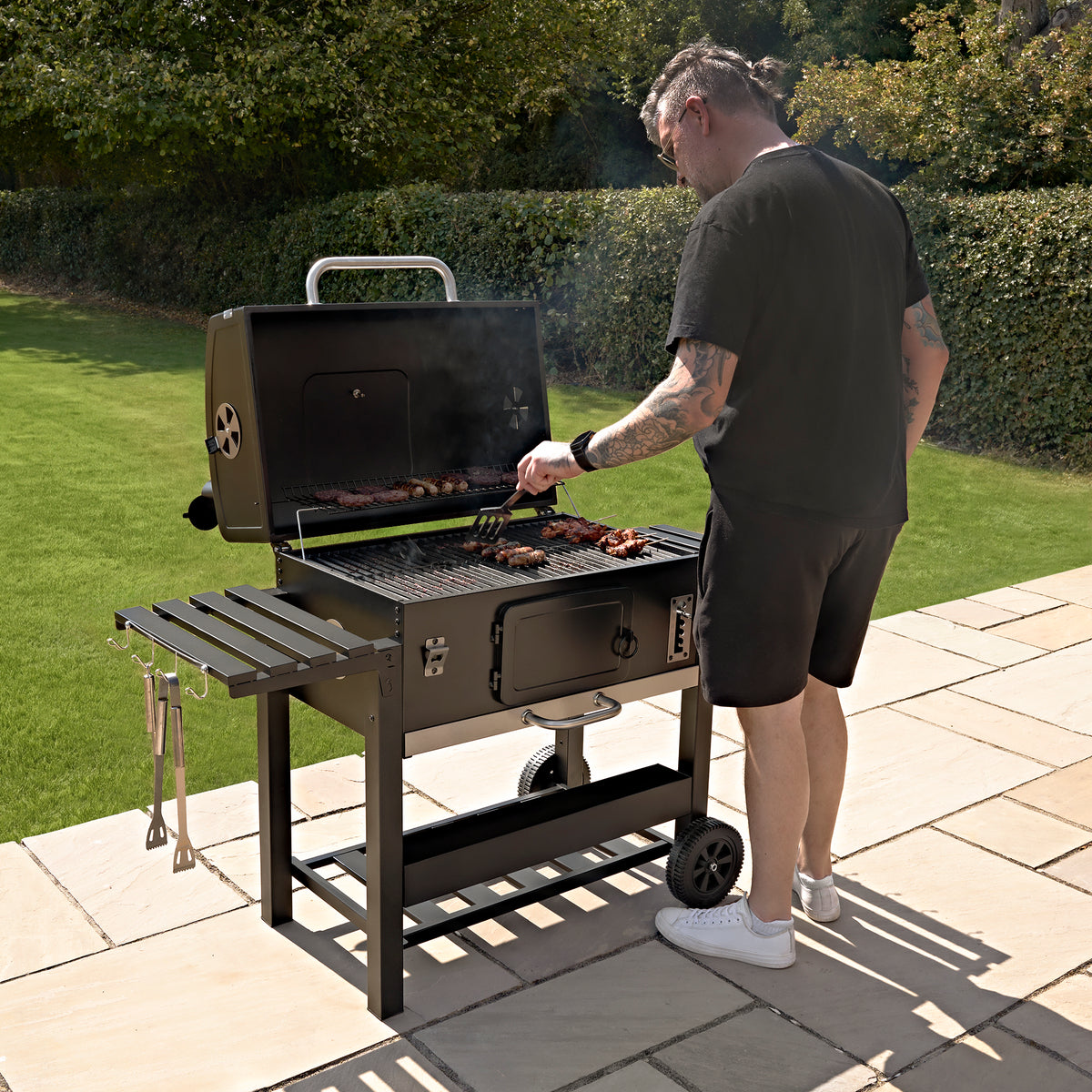 Barbecue BBQ XXL a Carbone con Affumicatore - view 12