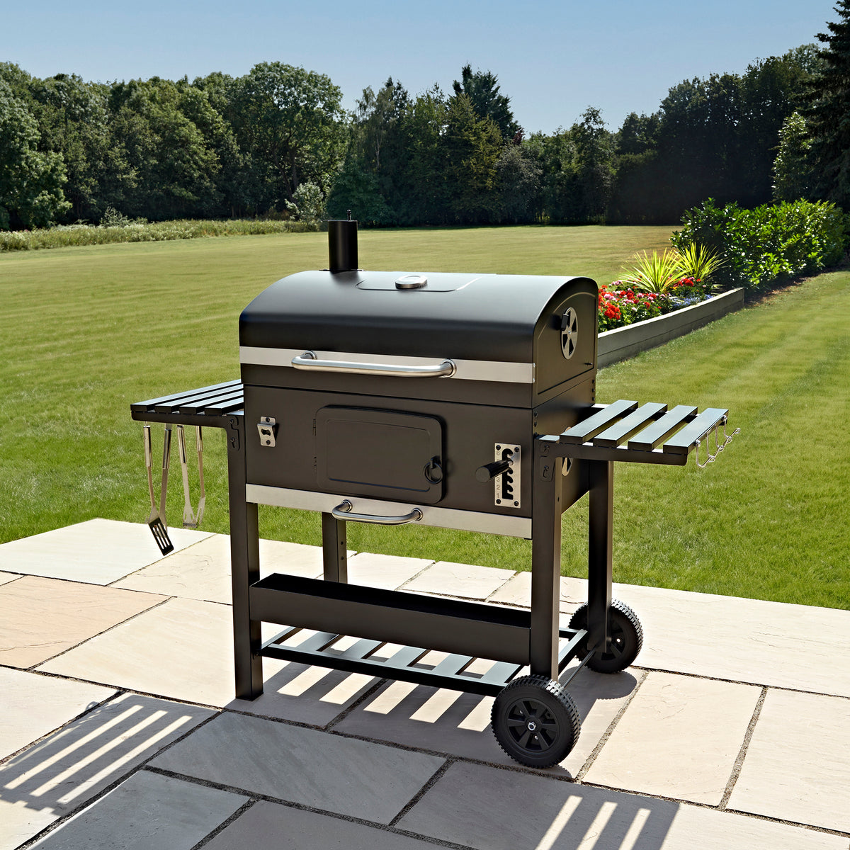 Barbecue BBQ XXL a Carbone con Affumicatore - view 4