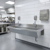 Lavabo in Acciaio Inox 120 cm da Parete