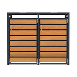 Copribidone Doppio 240 L Acciaio Zincato Antracite Effetto Legno