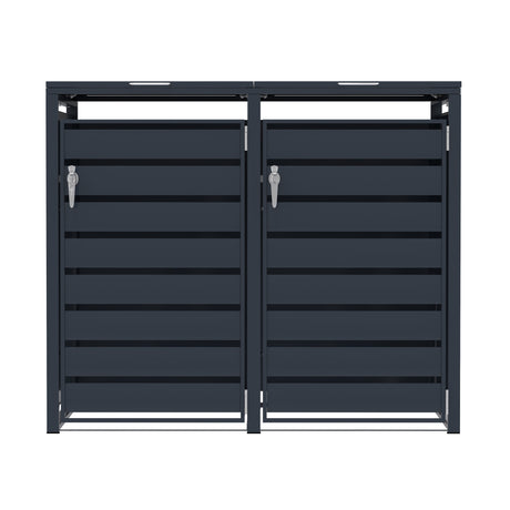 Copribidone Doppio per Bidone Carrellato 240 L in Acciaio Zincato Antracite