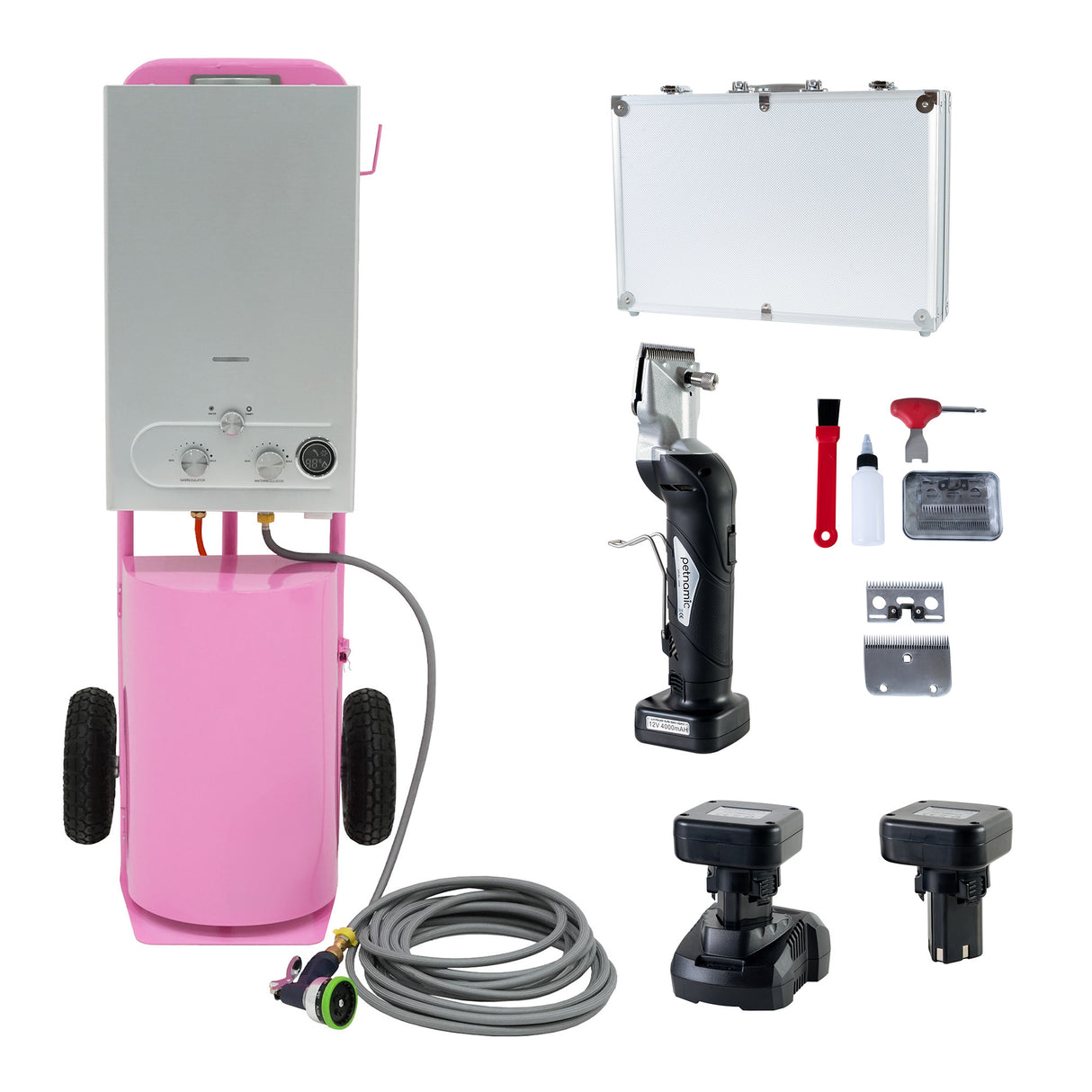 Doccia per Cavalli e Macchina Tosatrice Senza Filo – Rosa