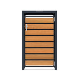 Copribidone Singolo 240L Acciaio Zincato Antracite Effetto Legno