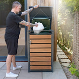 Copribidone Singolo 240L Acciaio Zincato Antracite Effetto Legno - view 12