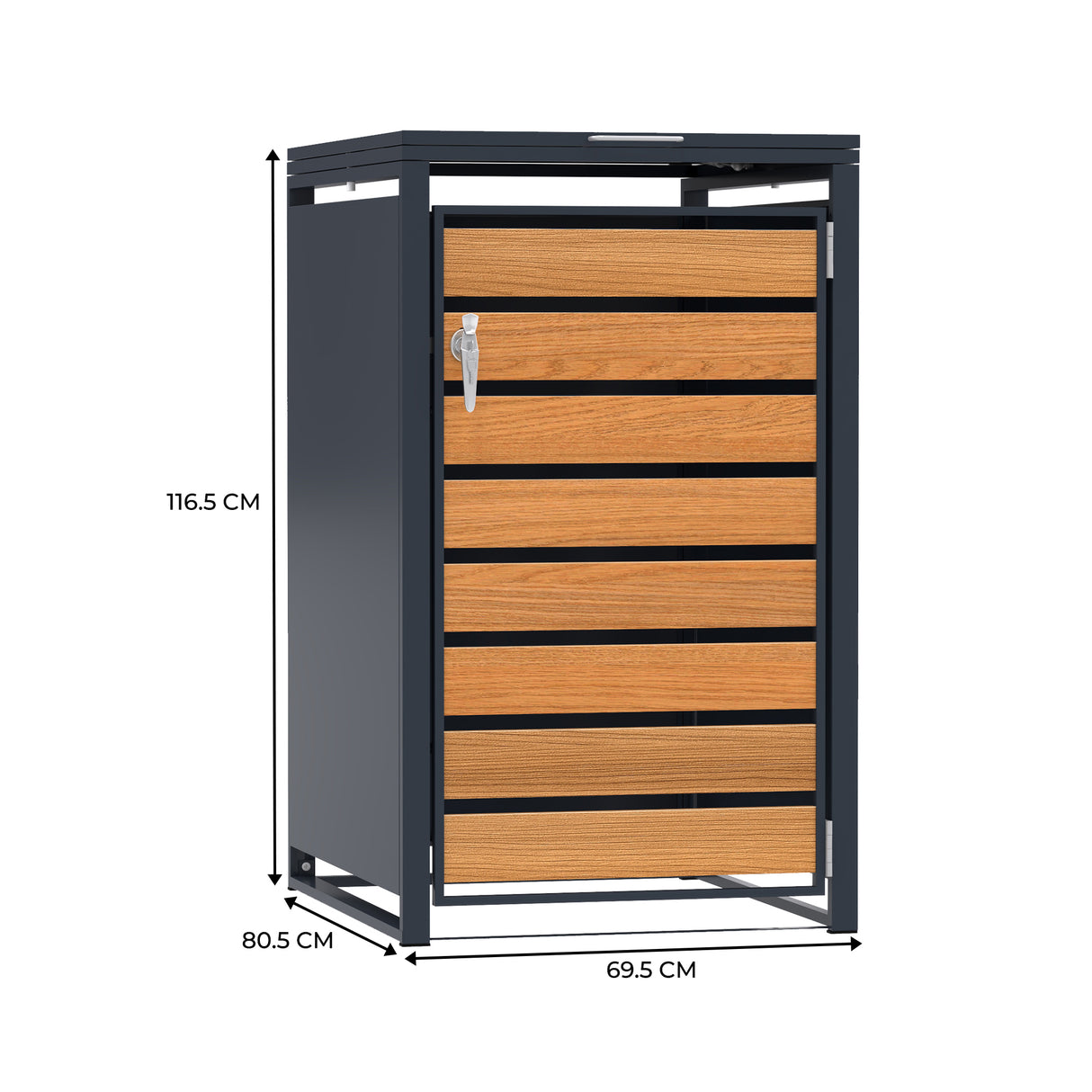 Copribidone Singolo 240L Acciaio Zincato Antracite Effetto Legno