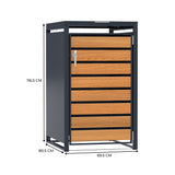 Copribidone Singolo 240L Acciaio Zincato Antracite Effetto Legno