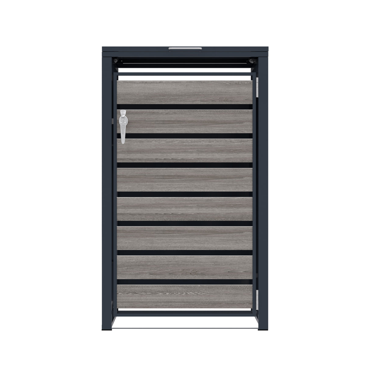 Copribidone Singolo 240 L Acciaio Zincato Antracite Effetto Legno Grigio