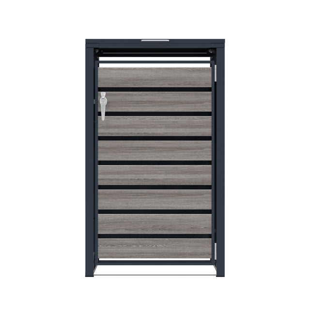Copribidone Singolo 240 L Acciaio Zincato Antracite Effetto Legno Grigio