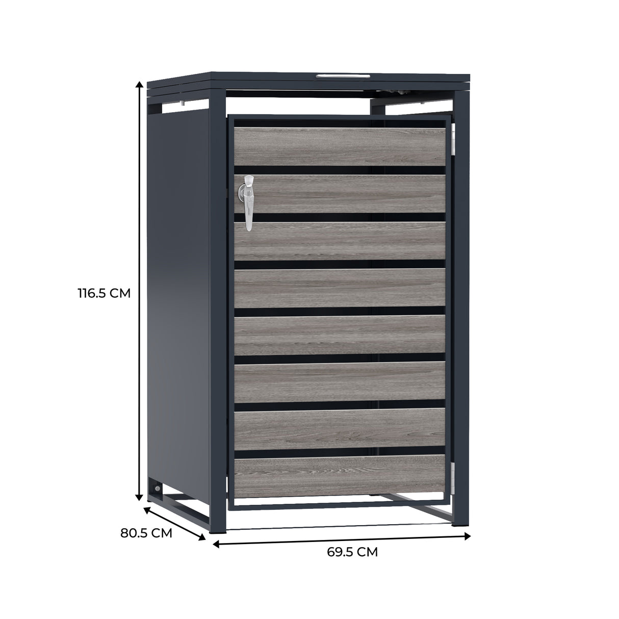 Copribidone Singolo 240 L Acciaio Zincato Antracite Effetto Legno Grigio