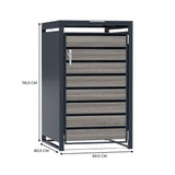 Copribidone Singolo 240 L Acciaio Zincato Antracite Effetto Legno Grigio