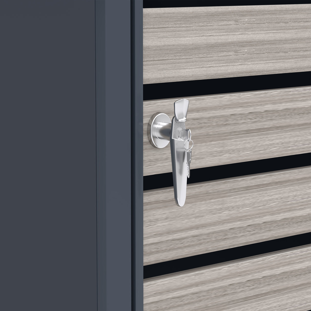 Copribidone Singolo 240 L Acciaio Zincato Antracite Effetto Legno Grigio